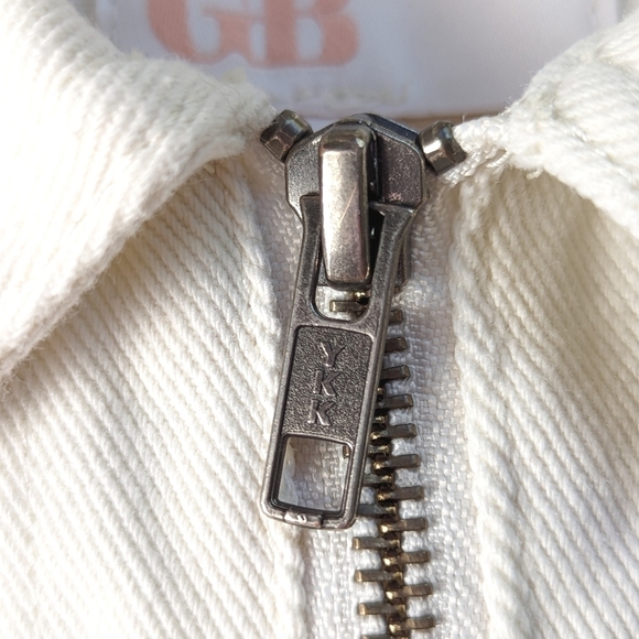 Gianni Bini Fitted Denim Jacket in Off White Size Large - Picture 5 of 11